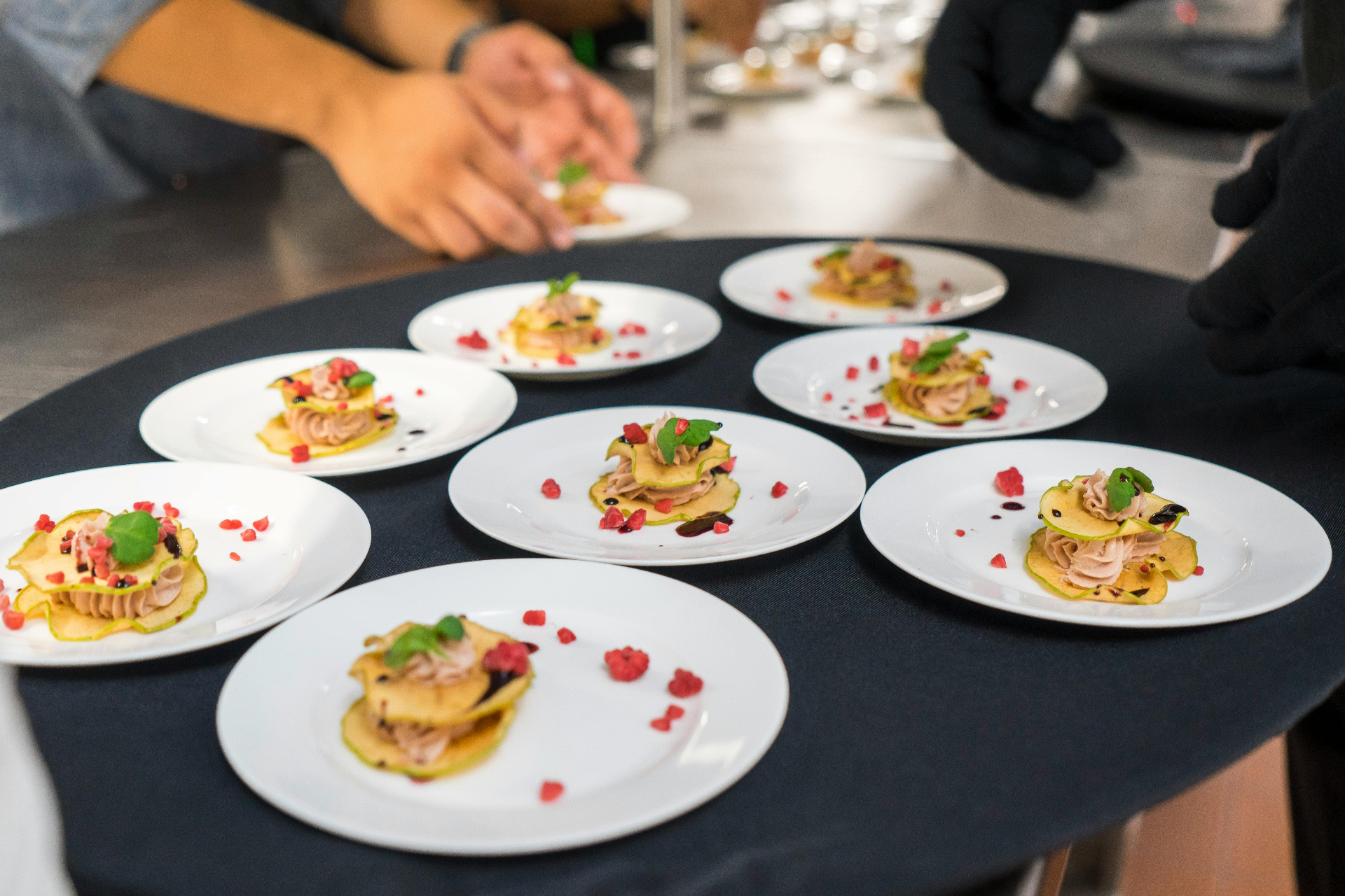 Beautifully plated restaurant dishes